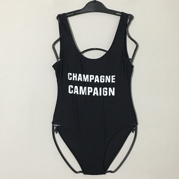 Other - Onepiece Swimsuit Champagne Campaign Black Sz M